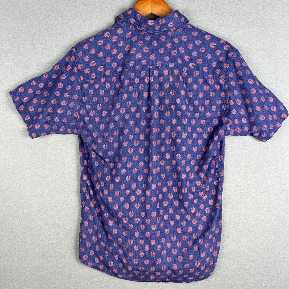 Peter Millar Linen Shirt Mens S Seaside Fronds Button Down Casual Beach Summer - Picture 5 of 10
